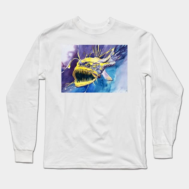 Angler Fish Long Sleeve T-Shirt by WaterGardens